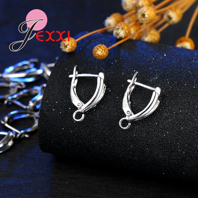 Fast Shipping Fashion 925 Sterling Silver Earrings Accessories Clasps Charms Earring DIY Jewelry Findings