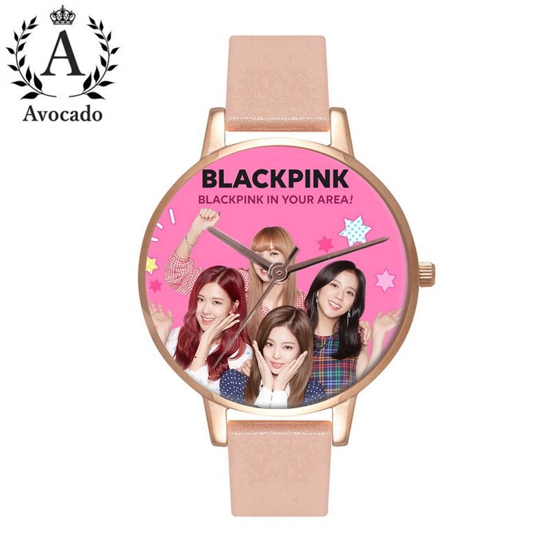 Reloj de pulsera de cuarzo con combinación Coreana de color rosa negro, relojes informales de moda para chica, regalo para mujer