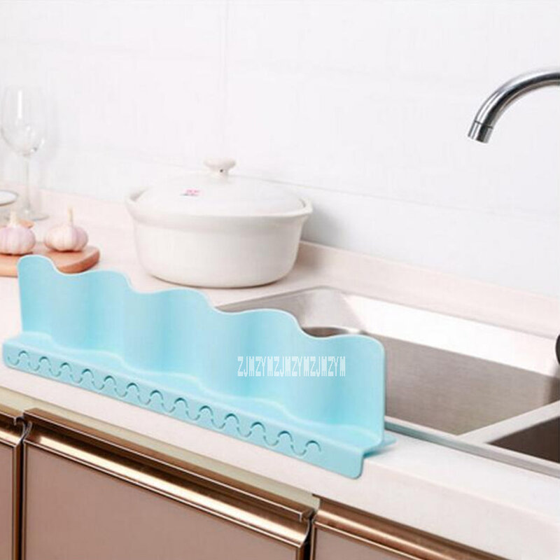 New ASK576 Home Kitchen Sink Splash Water Board Washing Waterproof Protector Tools With Suction Cups Sink Water Baffle (12*49cm)