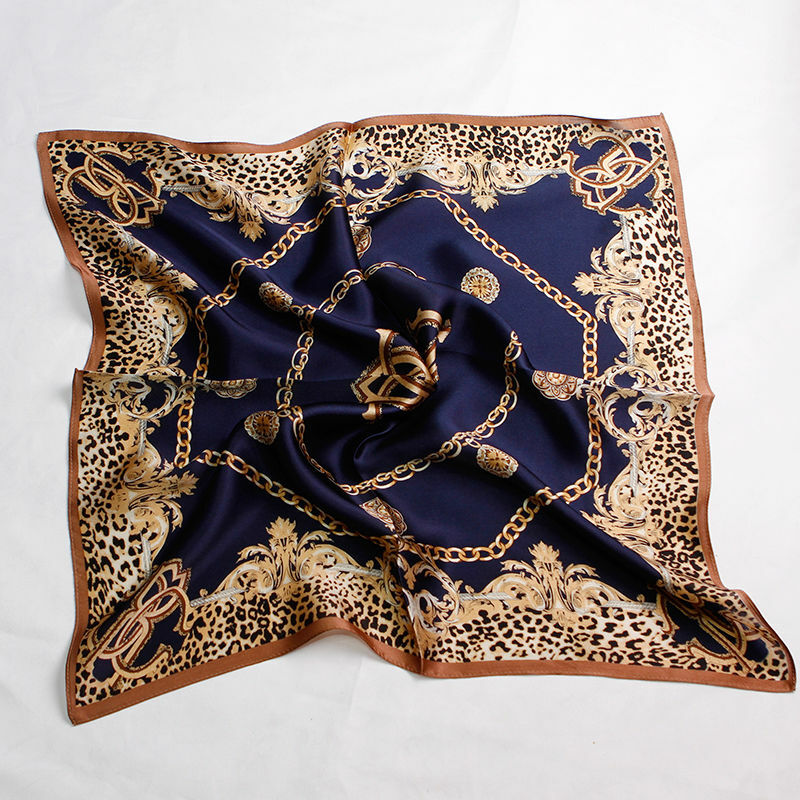Foulard carré imprimé léopard 100% soie, pour femmes, 21x21 pouces, nouvelle collection