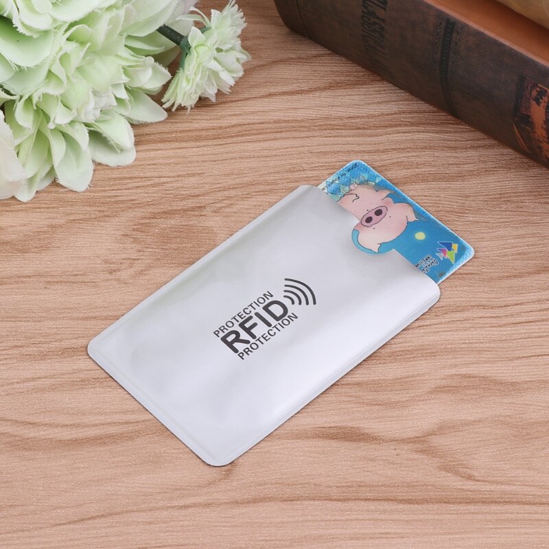 Anti Scan RFID Pelindung Lengan Kredit ID Kartu Aluminium Foil Pemegang Anti-Scan Kartu Lengan