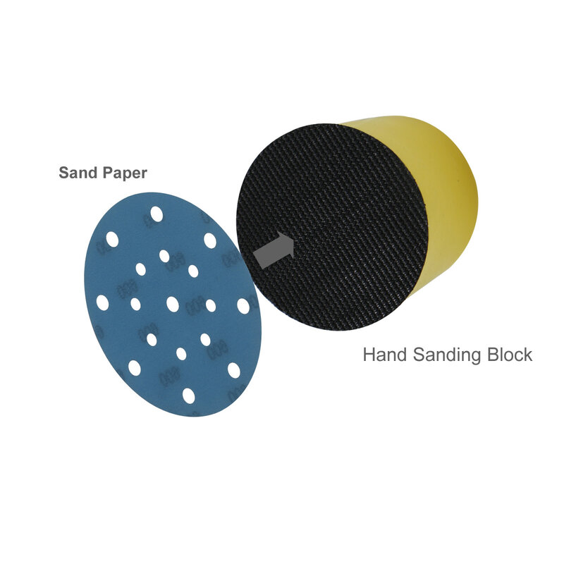 2 Inch Hand Schuurblok Polijsten Pad Schuurmiddelen, Klittenband Attachment (Pack van 2)