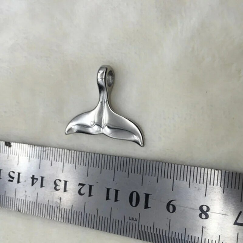 Stainless  Steel Custom Logo Whale Tail Pendant Charms Fit Leather Cords Bracelet Necklace Making Findings