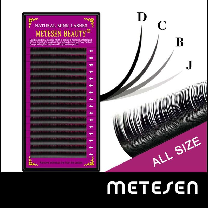 METESEN BEAUTY 16rows One Tray matte Eyelash Extension Individual Faux Mink Eyelash soft False eyelashes  whole sale lashes