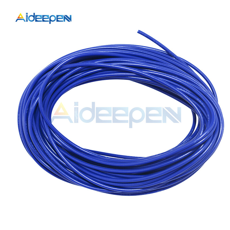 Cable de UL-1007 de 10 metros, Cable aislado de PVC de 24AWG, Cable eléctrico de gancho de 300V, rojo/negro/azul/amarillo
