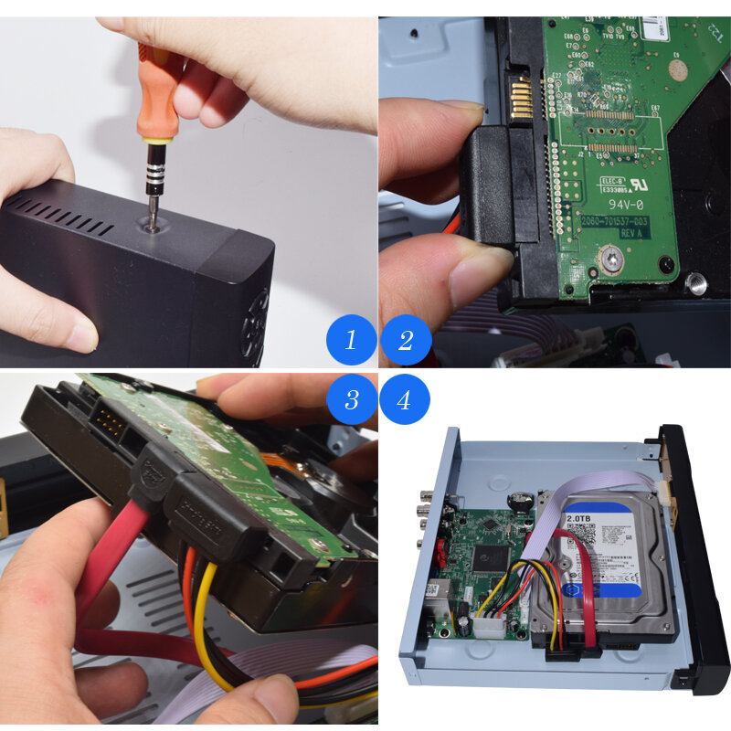 Simicam-Disque dur interne HDD pour système de caméra de vidéosurveillance, 1 To, 2 To, 3 To, 4 To, stockage 3.5 "SATA pour ordinateur et système de vidéosurveillance