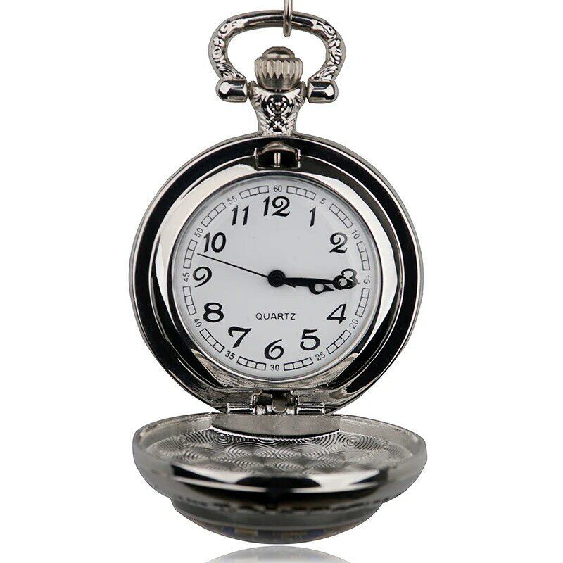 Relógio de bolso com pingente e colar, relógio de quartzo unissex