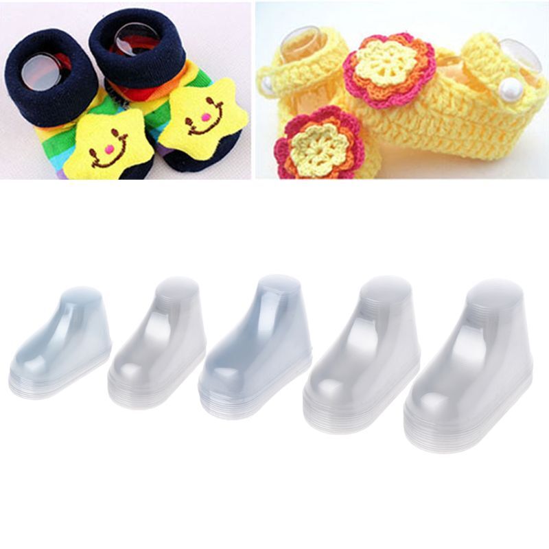10Pcs Clear Plastic Baby Feet Display Baby Booties Shoes Socks Showcase