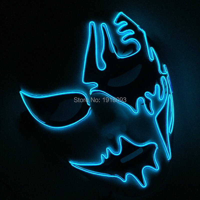 DC-3V Sound activated Driver Halloween Glowing Mask Novelty Lighting EL wire Masks for Holiday Festival Decor