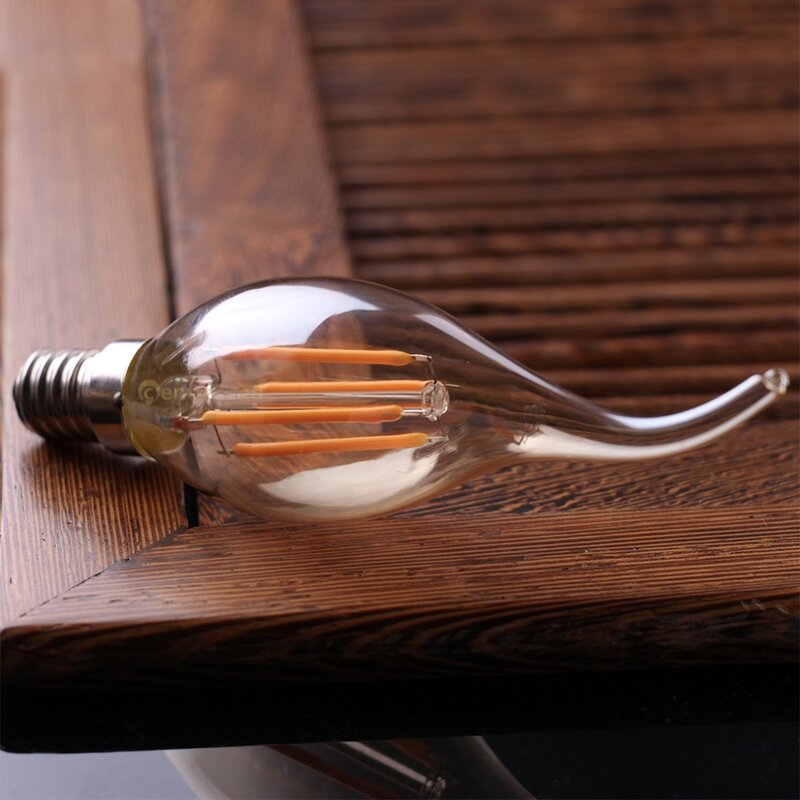 Светодиодная лампа накаливания Grensk 4 Вт с регулируемой яркостью, 2700K E14, основа канделябра в форме пламени, лампа накаливания, эквивалент лампы накаливания C35, 25 Вт