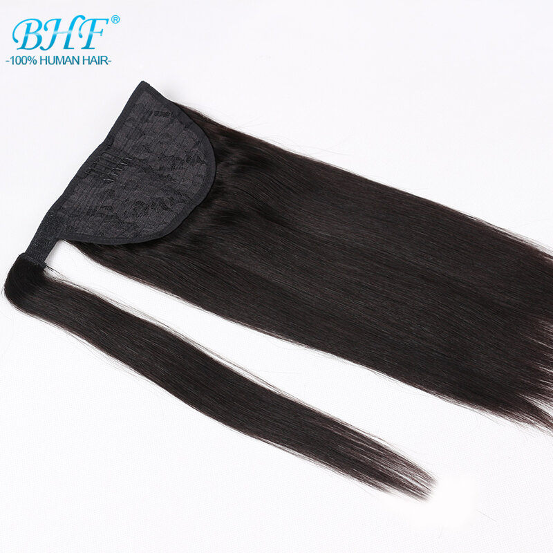 BHF человеческие волосы для конского хвоста Remy прямые европейские прически для конского хвоста 100 г 100% натуральные волосы для наращивания конского хвоста