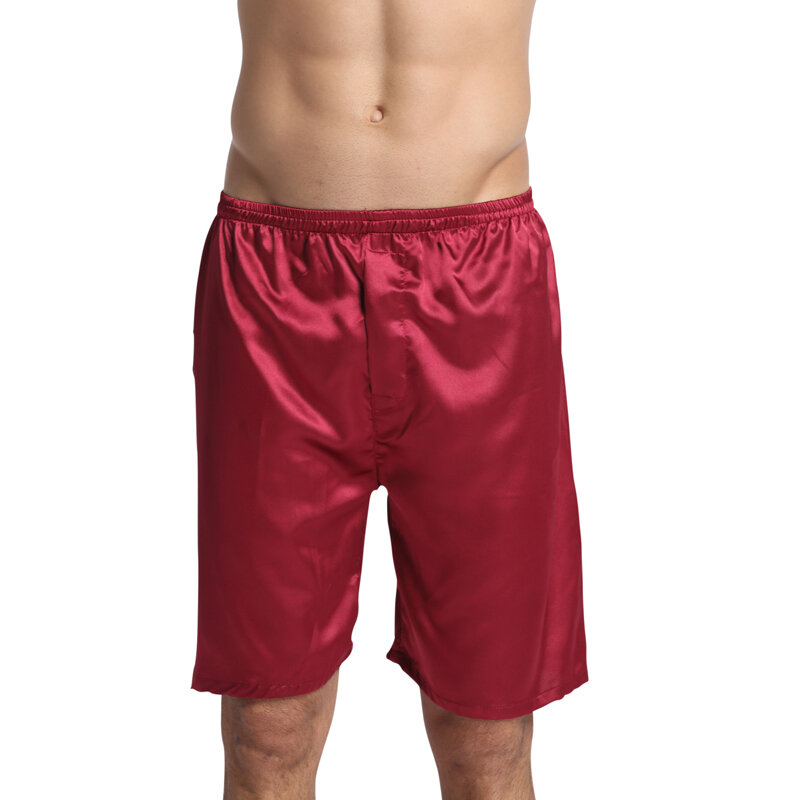 Tony&Candice Men Satin Silk Boxers 1 PCS Silk Underwear Shorts Combo Pack For Man Silk Pajama Elastic Band Sleep Bottoms Summer
