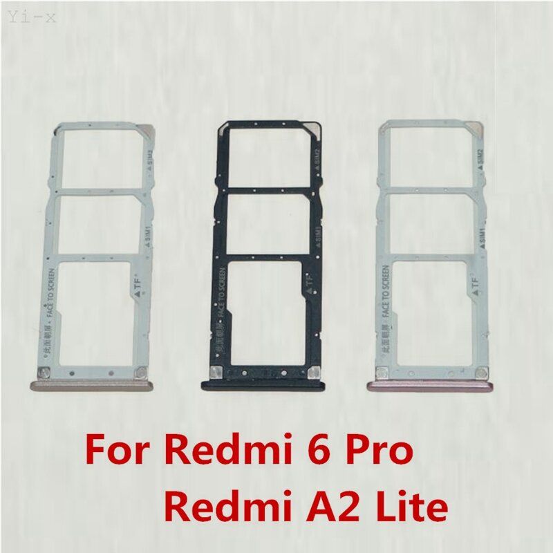 50 teile/los SIM Karte Tray Micro SD Karte Tray Halter Slot Reader Slot Adapter Für Xiaomi Redmi 6 Pro/ redmi A2 Lite