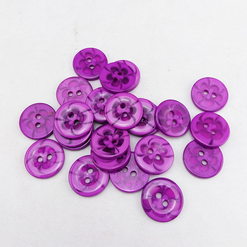 75PCS  13.5MM Transparent Mixed Flowers Shape Dyed RESIN Buttons Coat Boots Sewing Clothes Accessory Decoration Fit R-135-