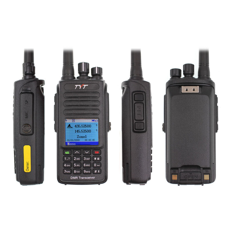 TYT MD-UV390 GPS DMR Radio Station 5W 136-174MHz & 400-480MHz Walkie Talkie MD-390 IP67 Waterproof Dual Time Dlot Digital Radio