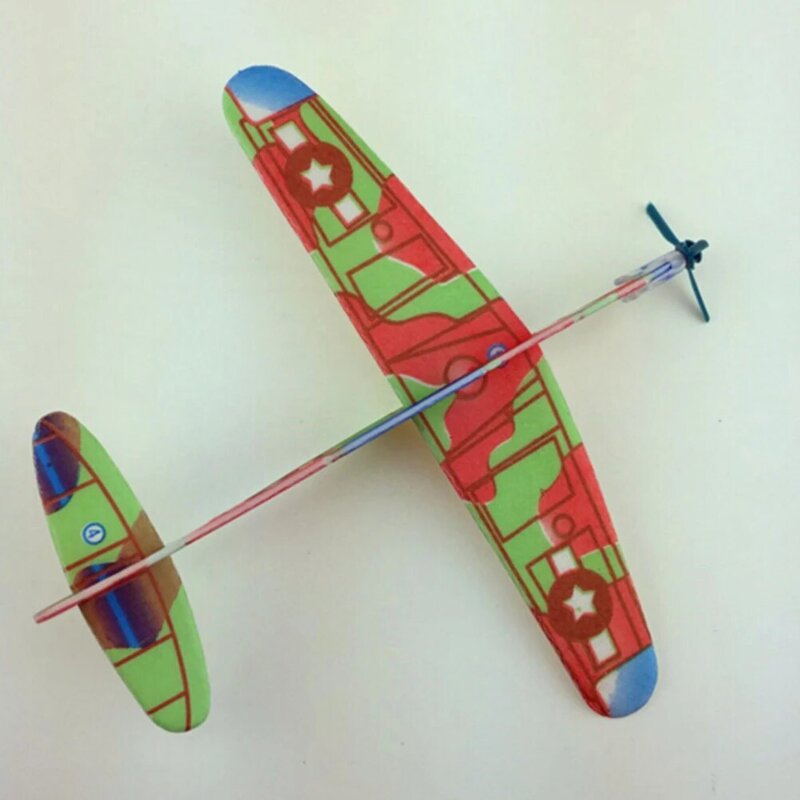 Stretch Flying Glider Airplane Airplane Mainan Anak-anak Permainan Murah Hadiah DIY Model Perakitan Mainan Pendidikan 18.5*19 Cm