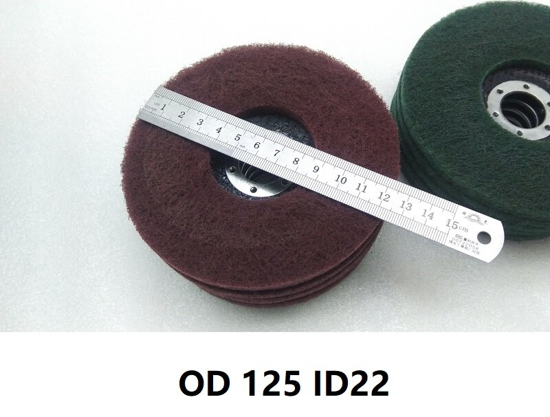 10 шт., шлифовальный диск 5 дюймов * ID 22 мм, не стандартный, 180 #, нейлоновый полировальный круг, болгарский угловой шлифовальный инструмент для полировки металла
