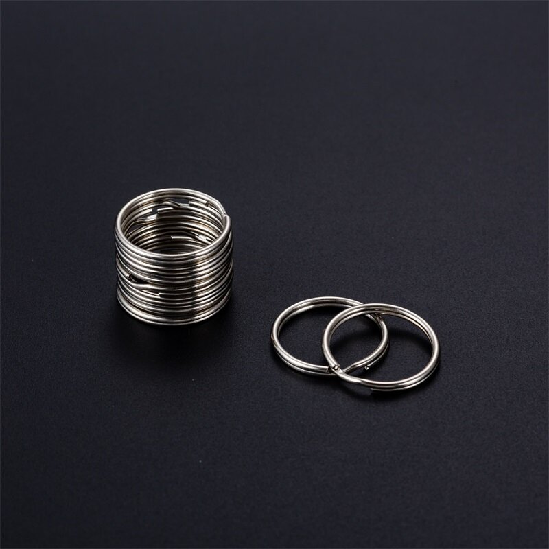 LLavero de eslabones redondos para hombre y mujer, accesorio de joyería con Clip de conector, anillo dividido, 10-20mm, 20 unids/bolsa