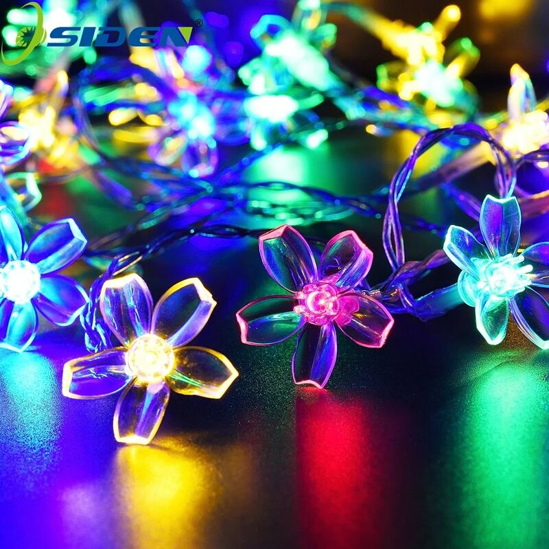 Osiden 7m/5m solar string luzes de natal ao ar livre 50led 8 modo à prova dwaterproof água flor jardim flor iluminação festa decoração para casa