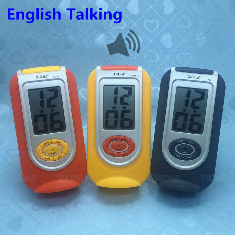 VISIOYO-reloj despertador Digital LCD que habla en inglés, para visión ciega o baja