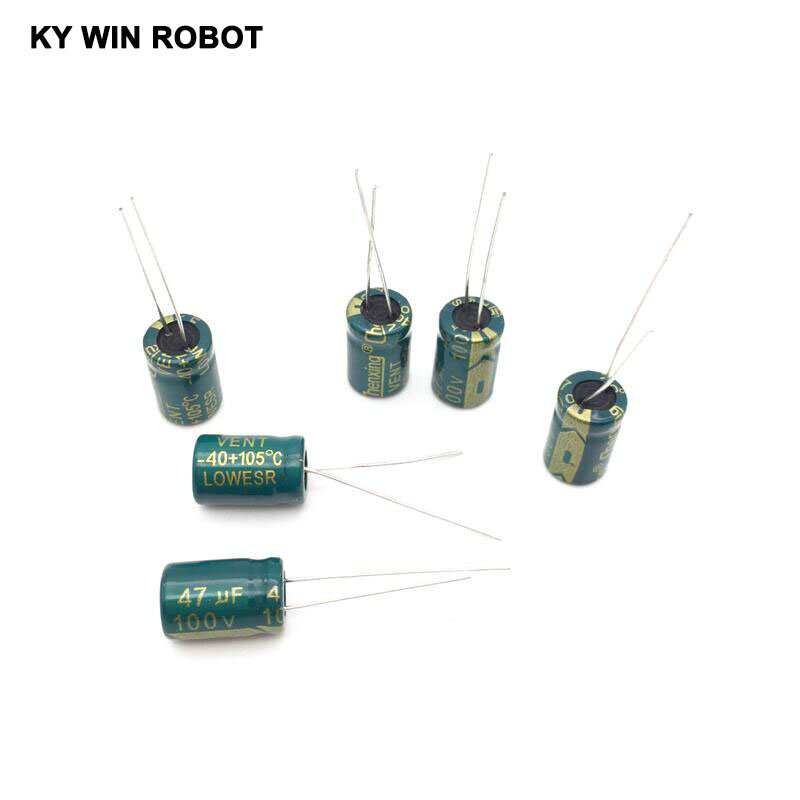 20pcs 100V 47UF 8x12mm 105C Radial High-frequency low resistance Electrolytic Capacitor 47UF 100V