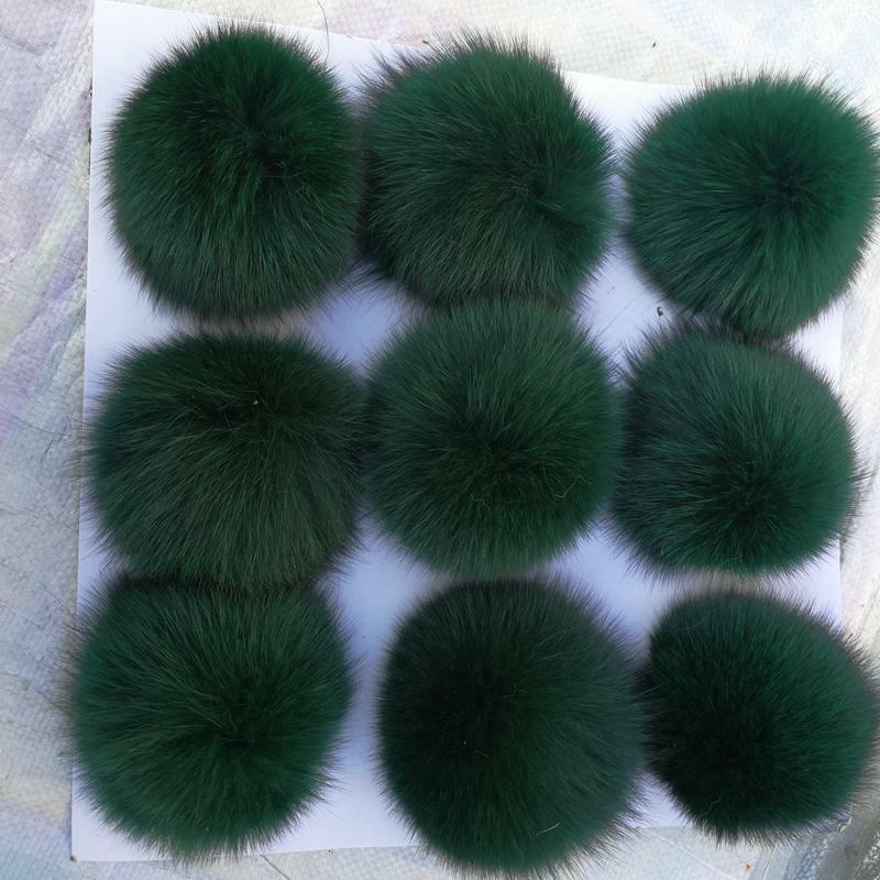 9CM Fox Fur Pompoms Ball DIY Real Fur Hair pompoms for keychains bags hats and scarf fur pom pom Wholesale 9pcs/lot