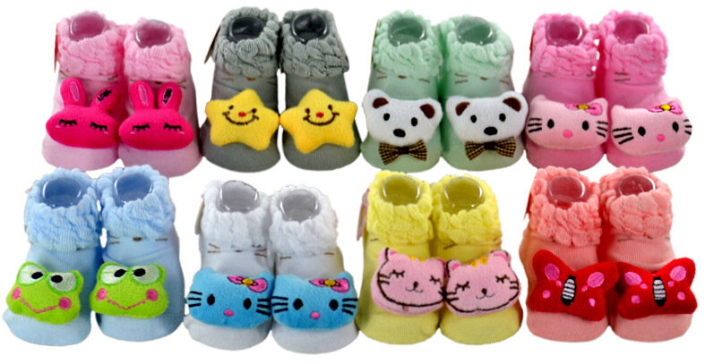 20 modèles de chaussettes pour nouveau-nés de 0 à 12 mois, chaussettes animaux antidérapantes pour filles et garçons, bottes de qualité supérieure