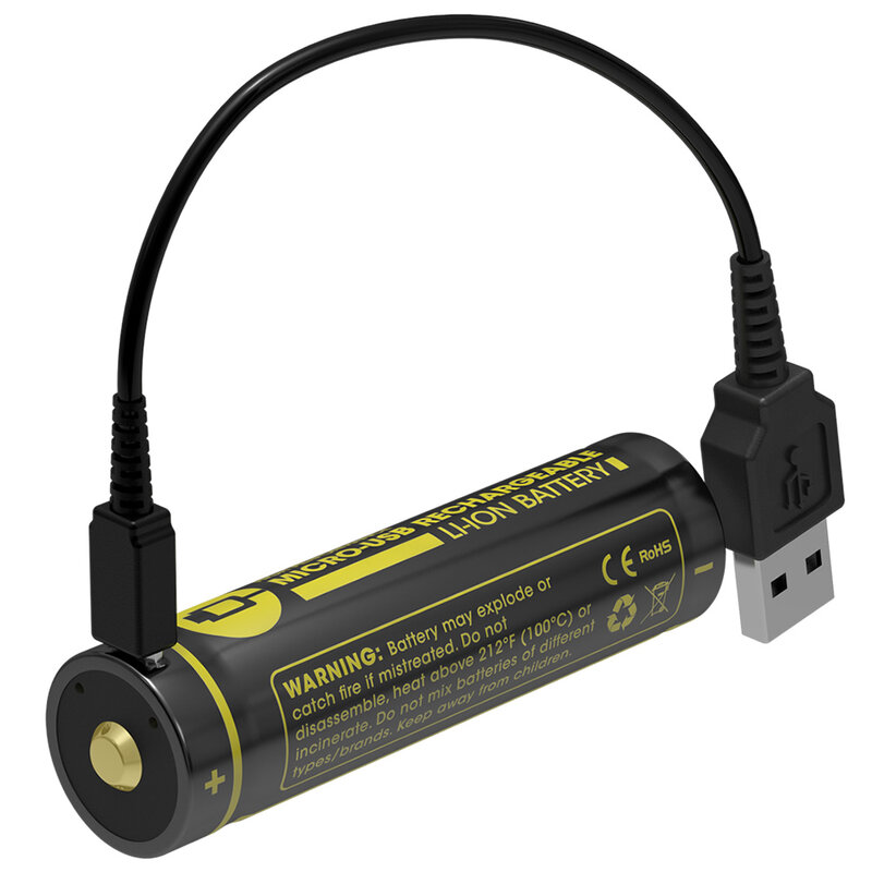 NITECORE NL1835R 3500 mAh haute Performance intégré Micro-USB Port de Charge batterie Rechargeable Liion 12.6Wh 3.6 V bouton Top 18650