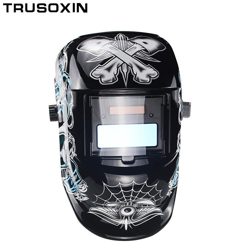 AAA Batterij + Solar Auto Lassen Masker/Lashelm/Goggle Gezicht Masker voor TIG MIG MAG MMA Lassen apparatuur En Plastic Cover