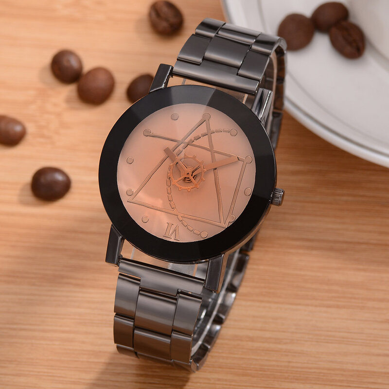 Reloj คู่นาฬิกาสแตนเลสสร้างสรรค์นาฬิกาควอตซ์จำลองผู้ชายนาฬิกาเวลา Lady ของขวัญนาฬิกา Saat Montre Connectee