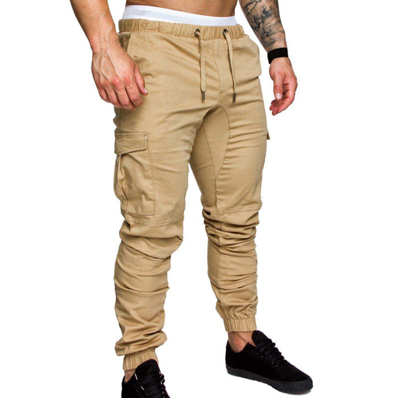Pantalones informales de longitud completa para hombre, ropa de calle sólida, de talla grande, con bolsillos de M-4XL, cómodos, para correr, novedad de 2021