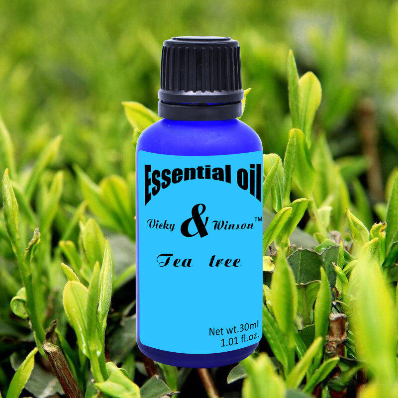 Vicky& winson-Aceites Esenciales de aromaterapia para el árbol del té, Humidificador soluble en agua, desodorización de aroma de planta pura, 30ml