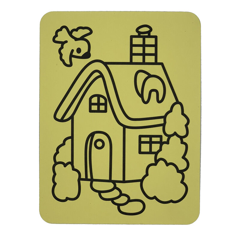 Gratis Verzending 1000Pcs A5 Gele Sticker Kaarten Voor Zand Kunst Kids Party Toy