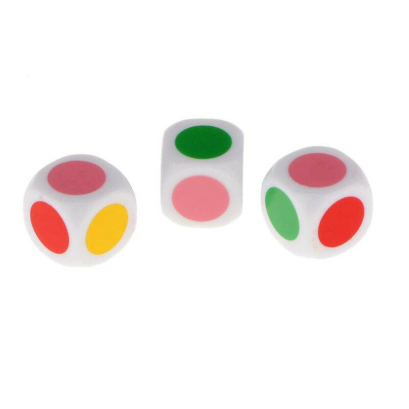 Multicolor acrílico cubo dados grânulos, seis lados, cor dados, portátil jogos de mesa brinquedo, 10 PCs, 20 PCs, 50PCs, 16mm