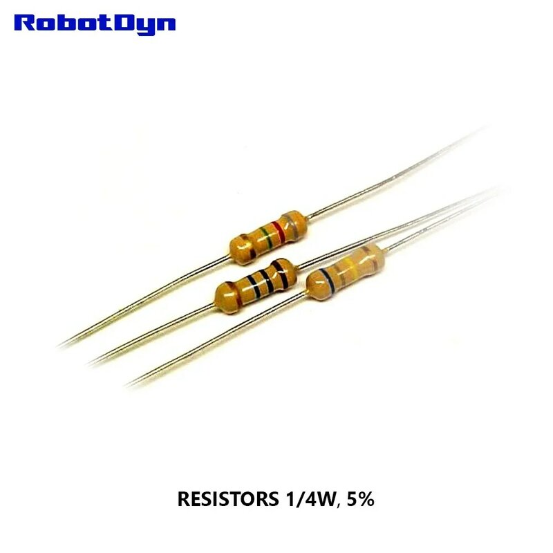 Resistor 2.2 ohm, 1/4w, 5%, dip (th) (pacote 100 peças)