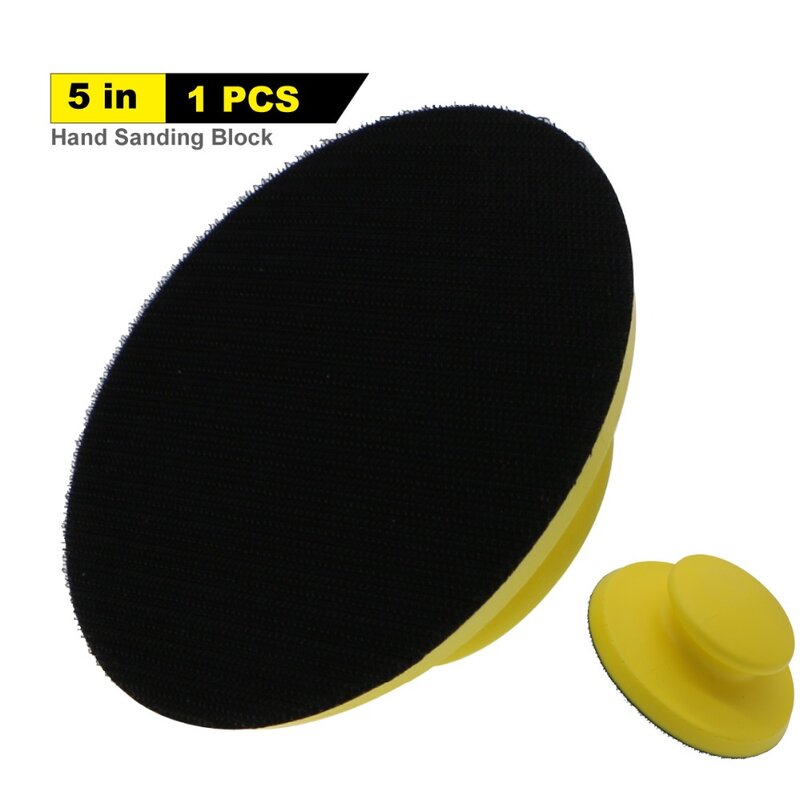 5 Inch Foam Hand Sanding Block Hand Pad Polishing Pad for Hook and Loop Disc