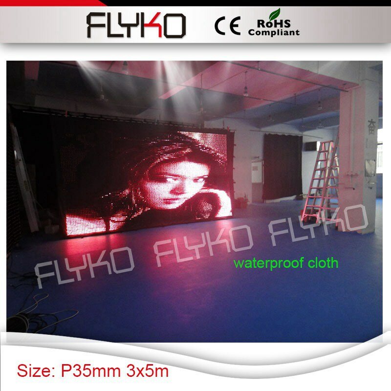 led video curtain P35 high definition noraml size 3x5m led cloth dispaly function wedding backdrop