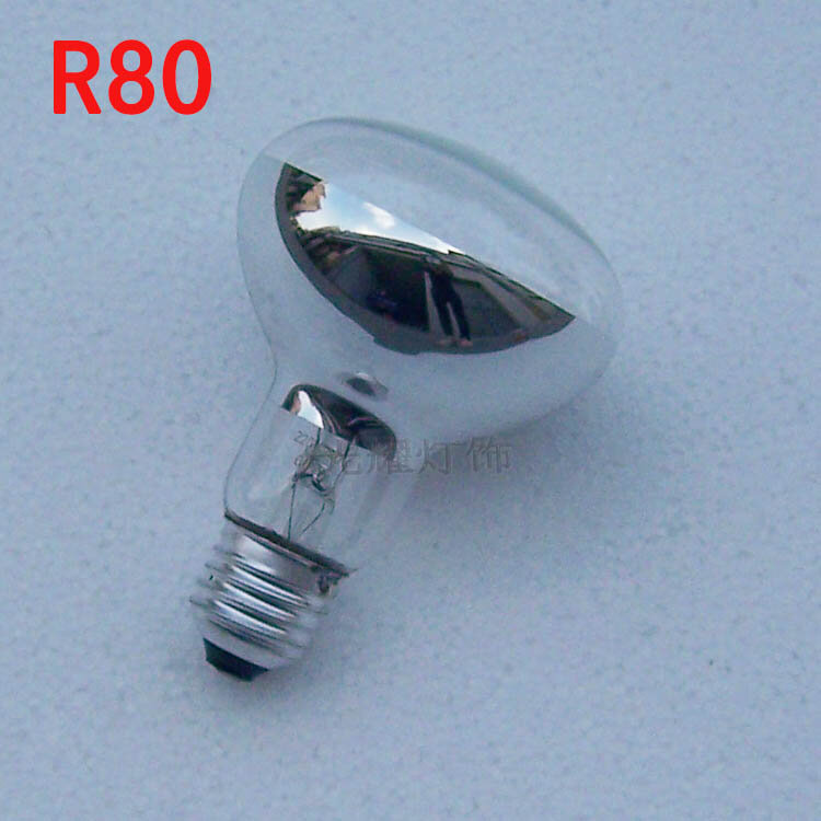 R63 R80 decoratieve kwik semi-plated reflecterende gloeilamp e27 badkamer midden verwarming lichtbron verlichting
