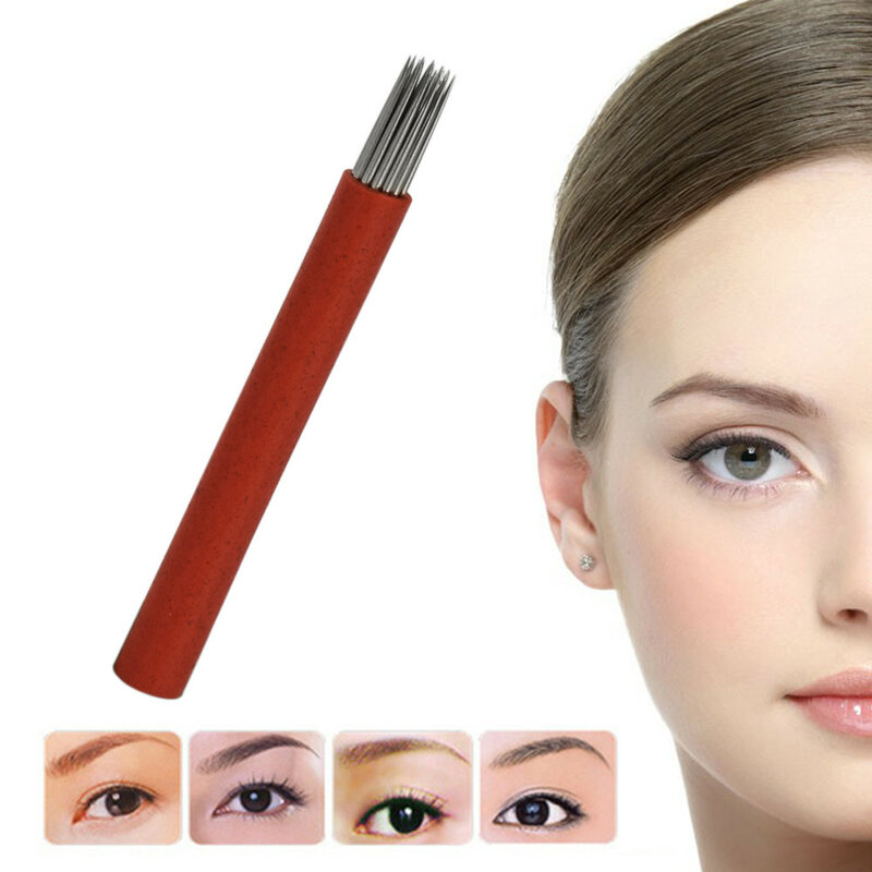 50pcs Agulhamento 21R Laminas Para Tebori Permanent Makeup Needles Microblading Pin Round Shading Eyebrow Tatoo