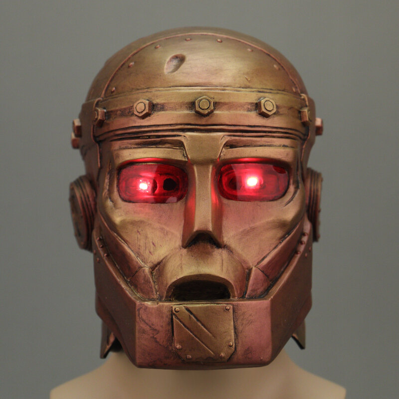 Anime doom patrol máscara robotman led látex capacete halloween super-herói máscara cosplay prop