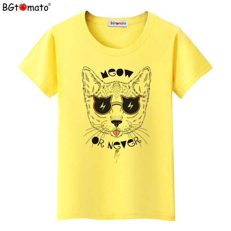BGtomato Summer Unique 3d Cute cat Design T Shirt Women's short sleeve lovely pussy print Tops cool Hipster tees cute girl shirt