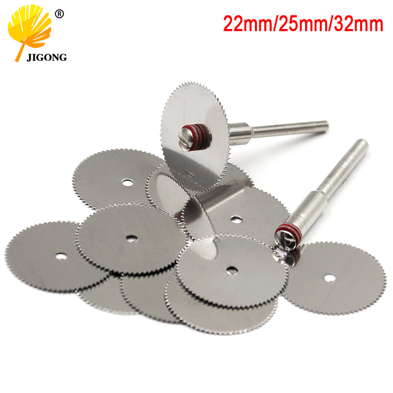 Discos de corte para herramientas rotativas, rueda de corte para Dremel, accesorios para herramientas, 10 unidades, con 2 mandriles de 22mm, 25mm y 32mm
