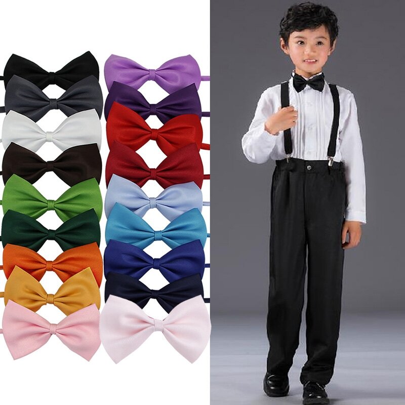 KLV Lot Дети Девочки Мальчики малыши Бабочка Предварительно привязанный Свадебный галстук-бабочка простой галстук 2018 Новый