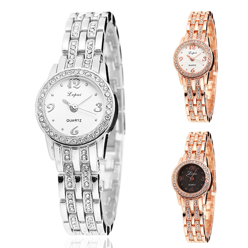 Women's Ladies Stainless Steel Crystal Bracelet Analog Quartz Wrist Watch
