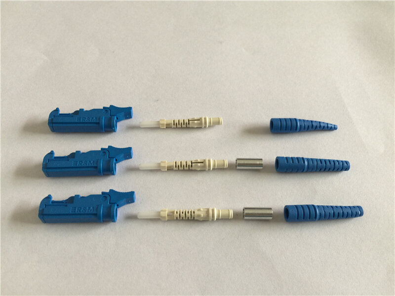 E2000 Fiber Connector Kit com virola, UPC, APC, Made in China, FTth Acessórios, Metal Shutter Factory, ELINK, 1.0mm, 100pcs