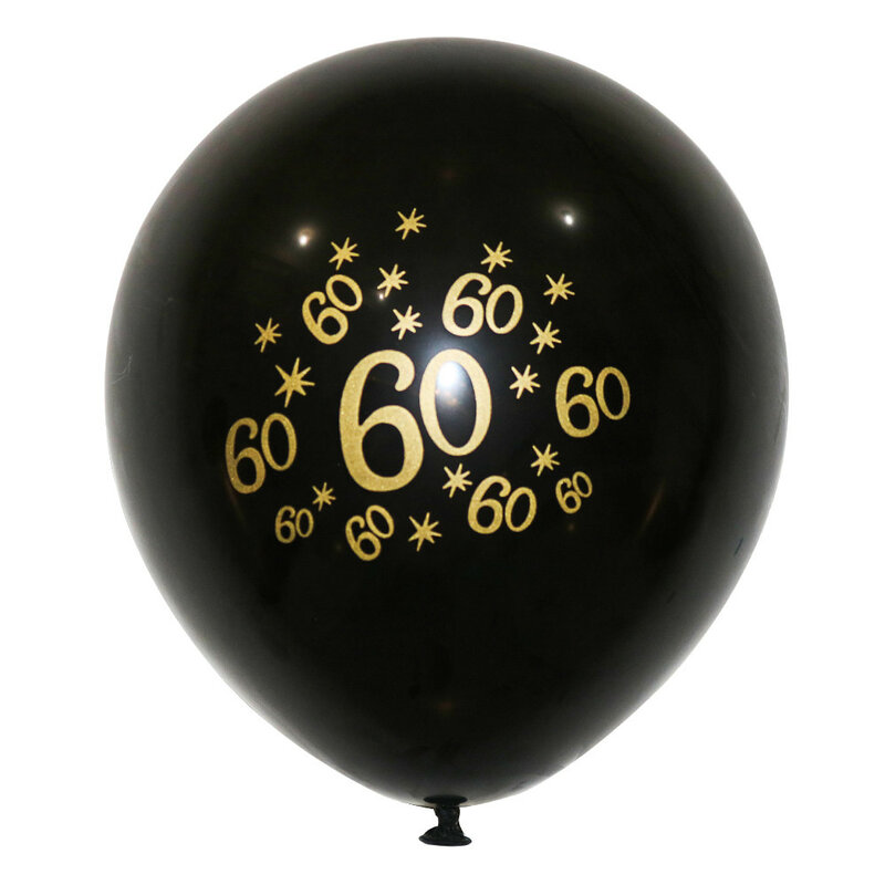 10pcs 12inch Gold Latex Balloons Air Black 30 40 50 60 70 Years Happy Birthday Party Decorations Adult Foil Helium A034