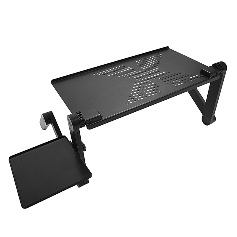 Promoção! Bandeja ajustável dobrável portátil do suporte de mesa do computador para o sofá cama preto