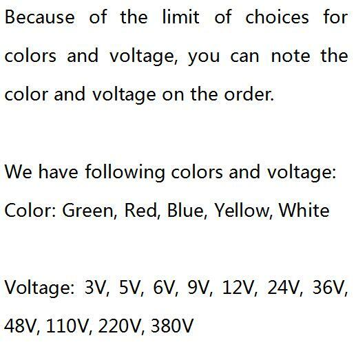 LED Metal Indicator Light 14mm Waterproof IP67 Signal Lamp 3V 5V 6V 9V 12V 24V 110V 220V Red Yellow Blue Green White Pilot Seal