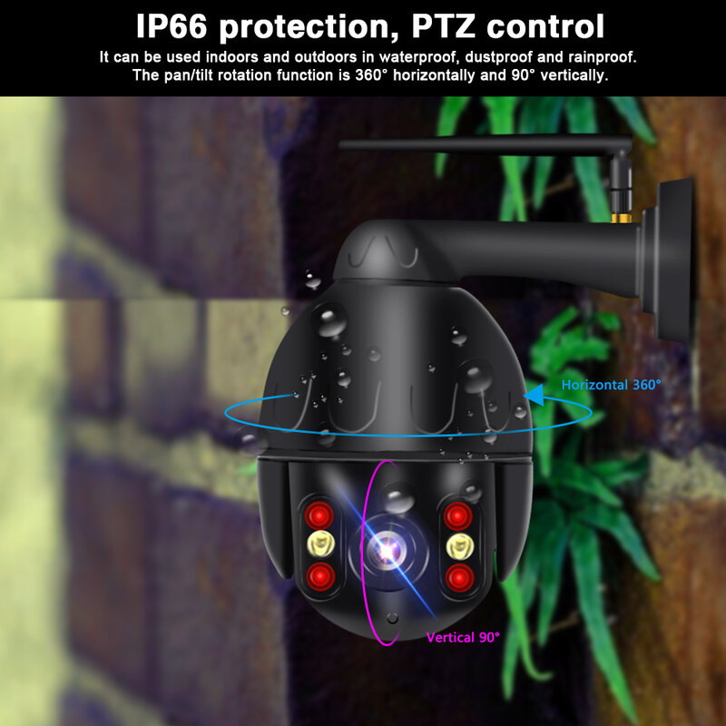 Cámara PTZ 4K para exteriores, videocámara de seguridad IP de 2mp a 8mp, zoom óptico de 5X, domo de velocidad P2P para circuito cerrado de vigilancia