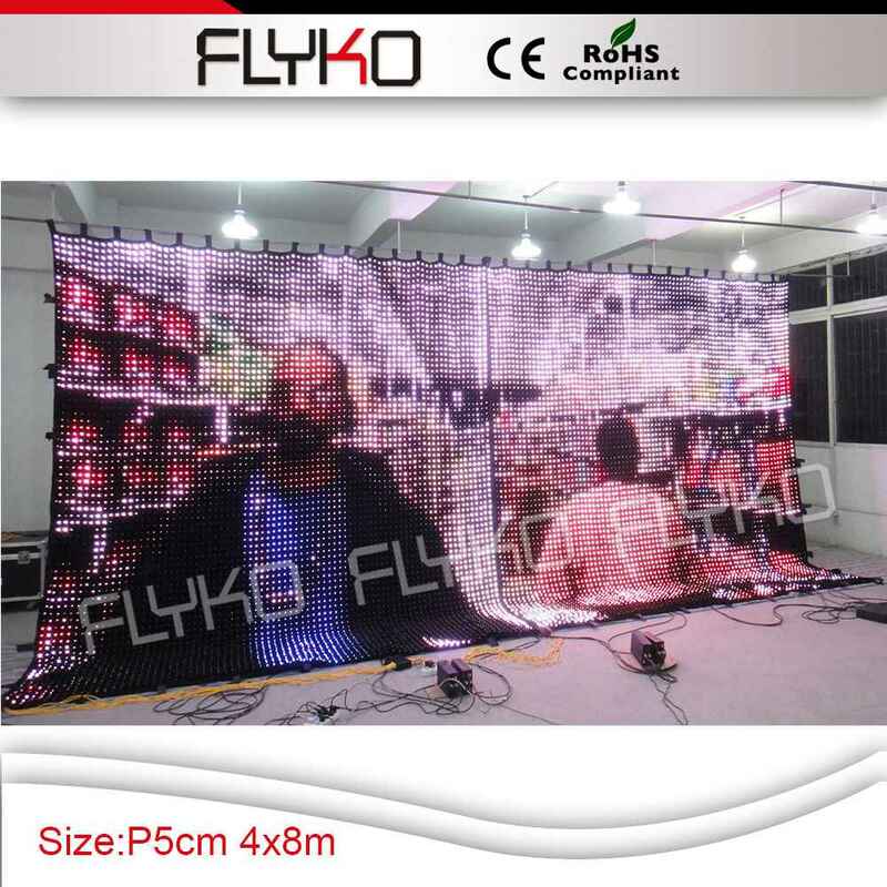 five star flexible led video P5cm show fireproof led video curtain flight case